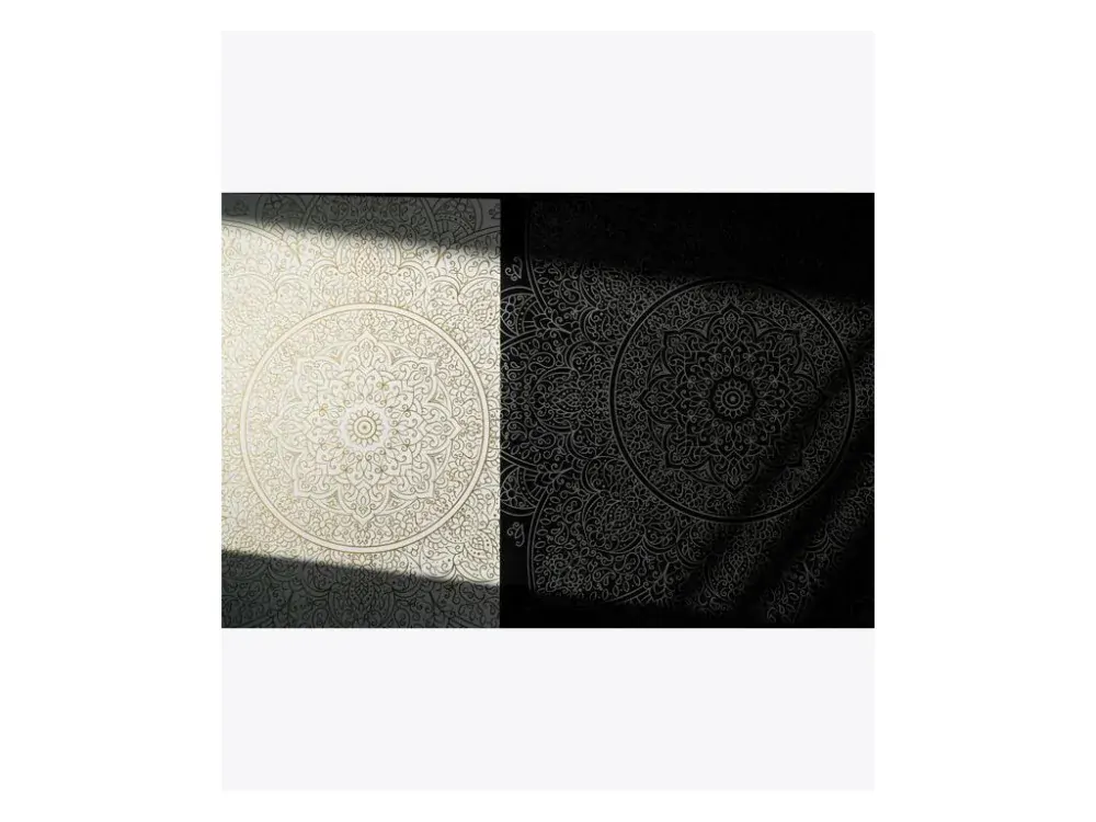 YOGGYS Profesionálna protišmyková podložka na jogu MANDALA GOLD 183x68x0,5cm, biela