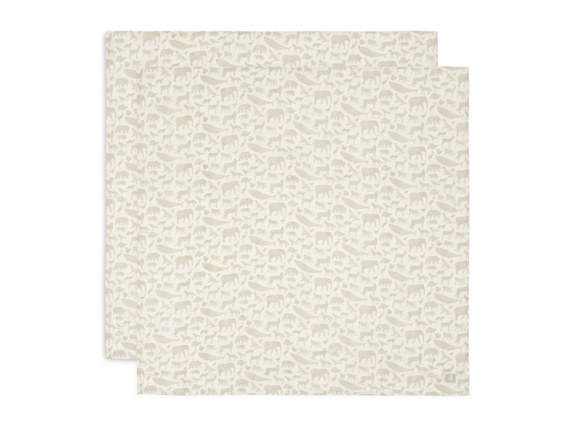 JOLLEIN Plienky zavinovacie 2ks 115x115cm Animals Nougat