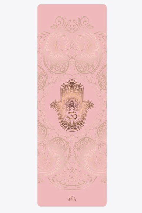 YOGGYS Dizajnová podložka na jogu HAMSA LOVE 183x61x0,35cm ružová