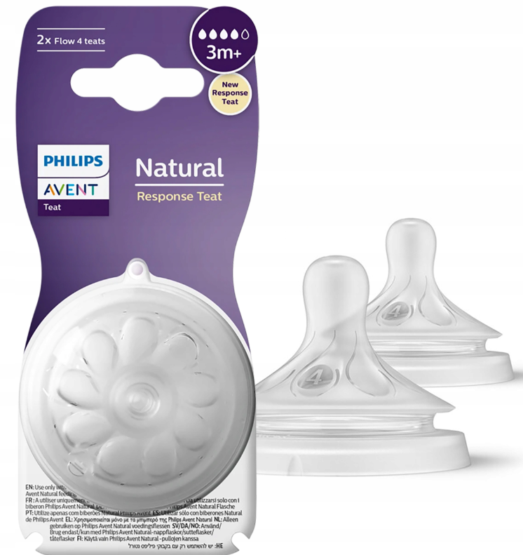 Philips AVENT Cumlík Natural Response 4 stredný prietok 3m+