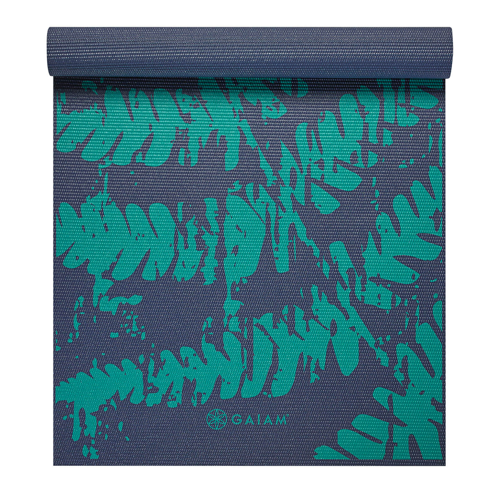 Gaiam Podložka na jogu MIDNIGHT FERN 173x61x0,4cm, tmavomodrá