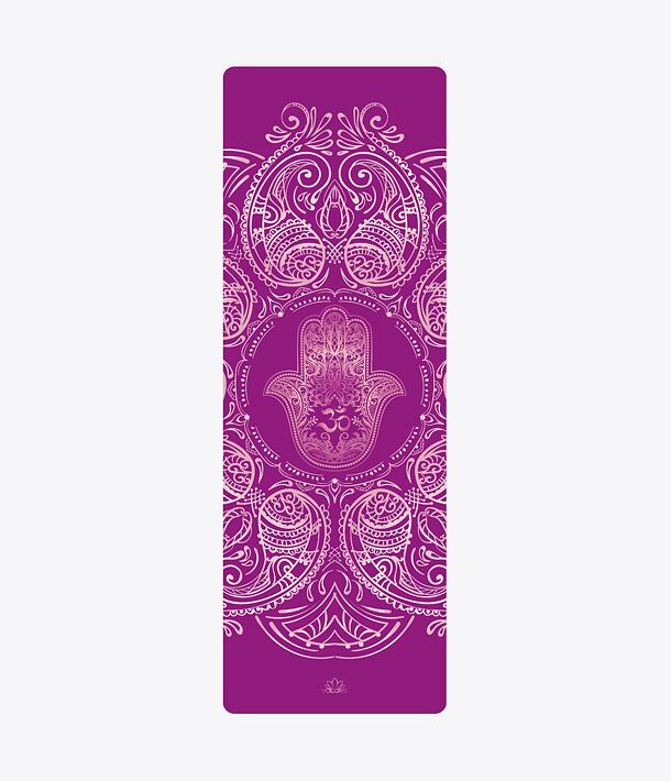 YOGGYS Dizajnová podložka na jogu HAMSA PURPLE 183x61x0,15cm fialová