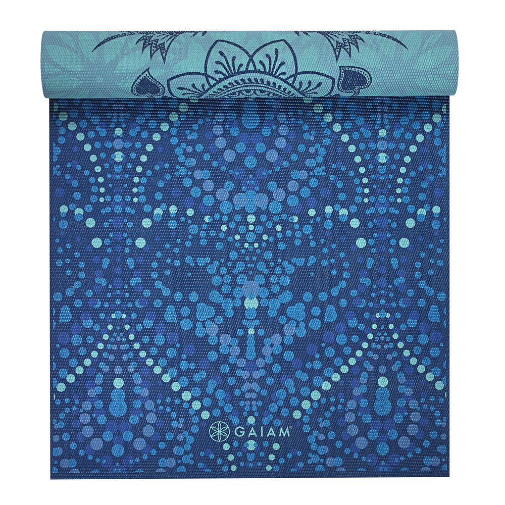 Gaiam Obojstranná podložka na jogu MYSTIC Sky 173x61x0,6cm, modrá