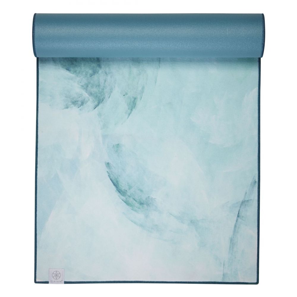 Gaiam Podložka na Hot jogu 173x61x0,5cm, svetlomodrá