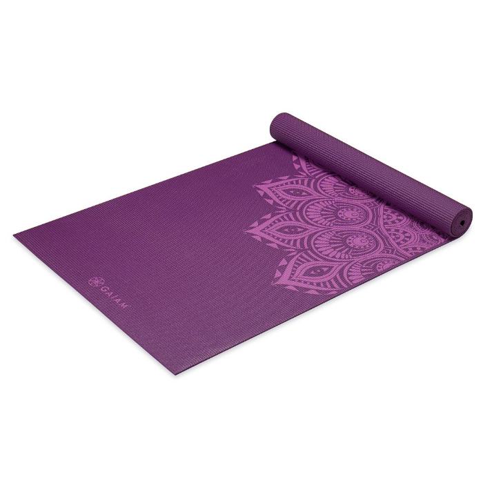 Gaiam Podložka na jogu a pilates Premium Purple MANDALA 173x61x0,6cm, fialová