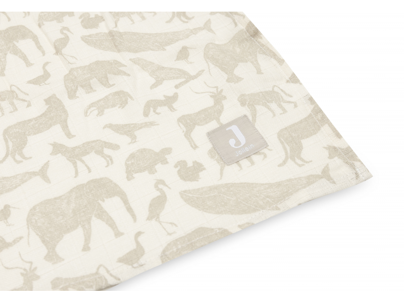 JOLLEIN Plienky zavinovacie 2ks 115x115cm Animals Nougat