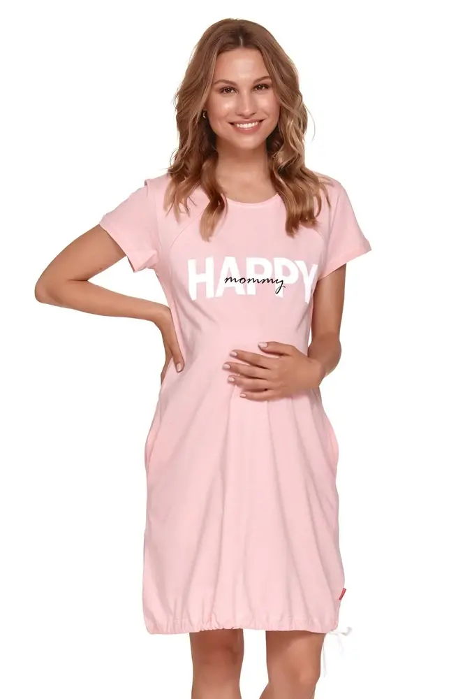 DOCTOR NAP Materská a dojčiaca nočná košeľa Best Mom pre tehotné ženy a dojčiace mamičky, ružová