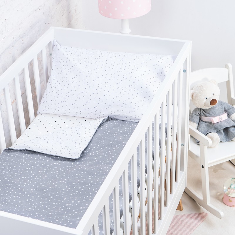 BabyBoom Obojstranné obliečky na vankúš a paplón Hviezdičky 120x90cm a 60x40cm