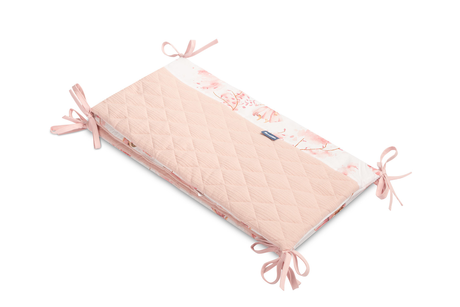 SENSILLO Mantinel do postieľky Mušelín Fairy pink 180x30cm, ružová