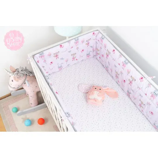 Babyboom Prémiový obojstranný mantinel okolo celej postieľky Zvieratká s balónmi