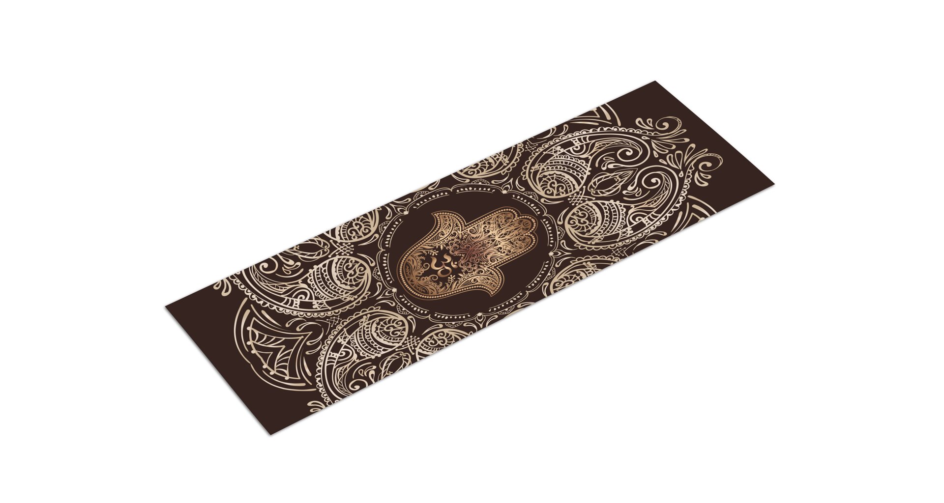 YOGGYS Dizajnová podložka na jogu HAMSA 183x61x0,35cm čierna