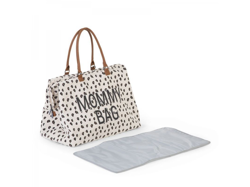 CHILDHOME Prebaľovacia taška MOMMY BAG BIG CANVAS LEOPARD