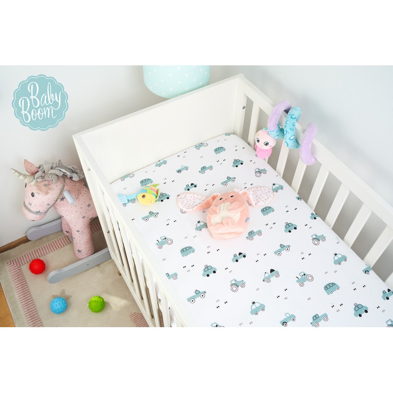 Babyboom Prestieradlo do postieľky Autíčka 120x60cm