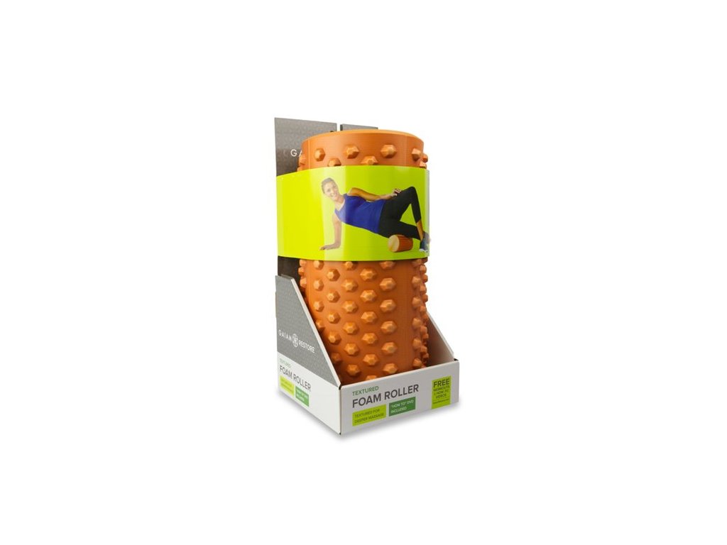 Gaiam Masážny penový valec textúra oranžový s inštruktážnym DVD