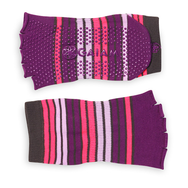 Gaiam Ponožky na jogu Toeless PURPLE fialové
