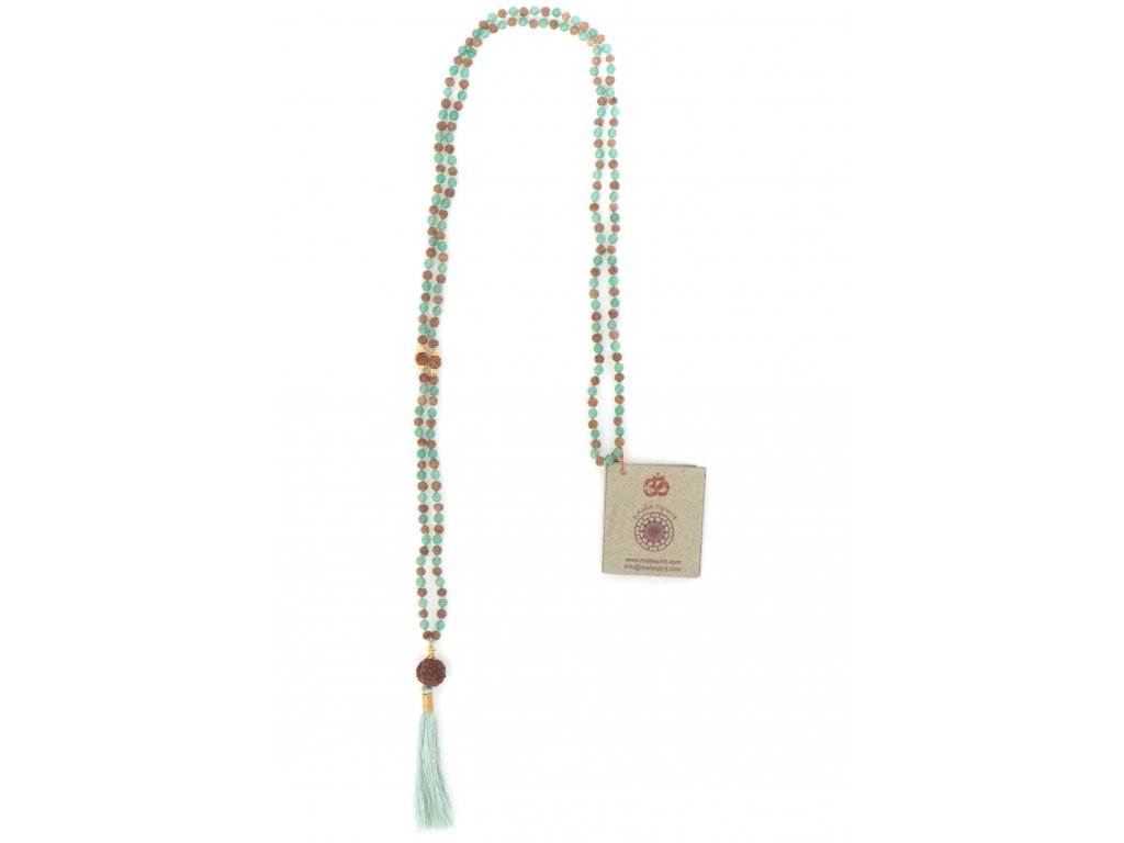 Mala Spirit Náhrdelník PURE HEARTH MALA, zelený
