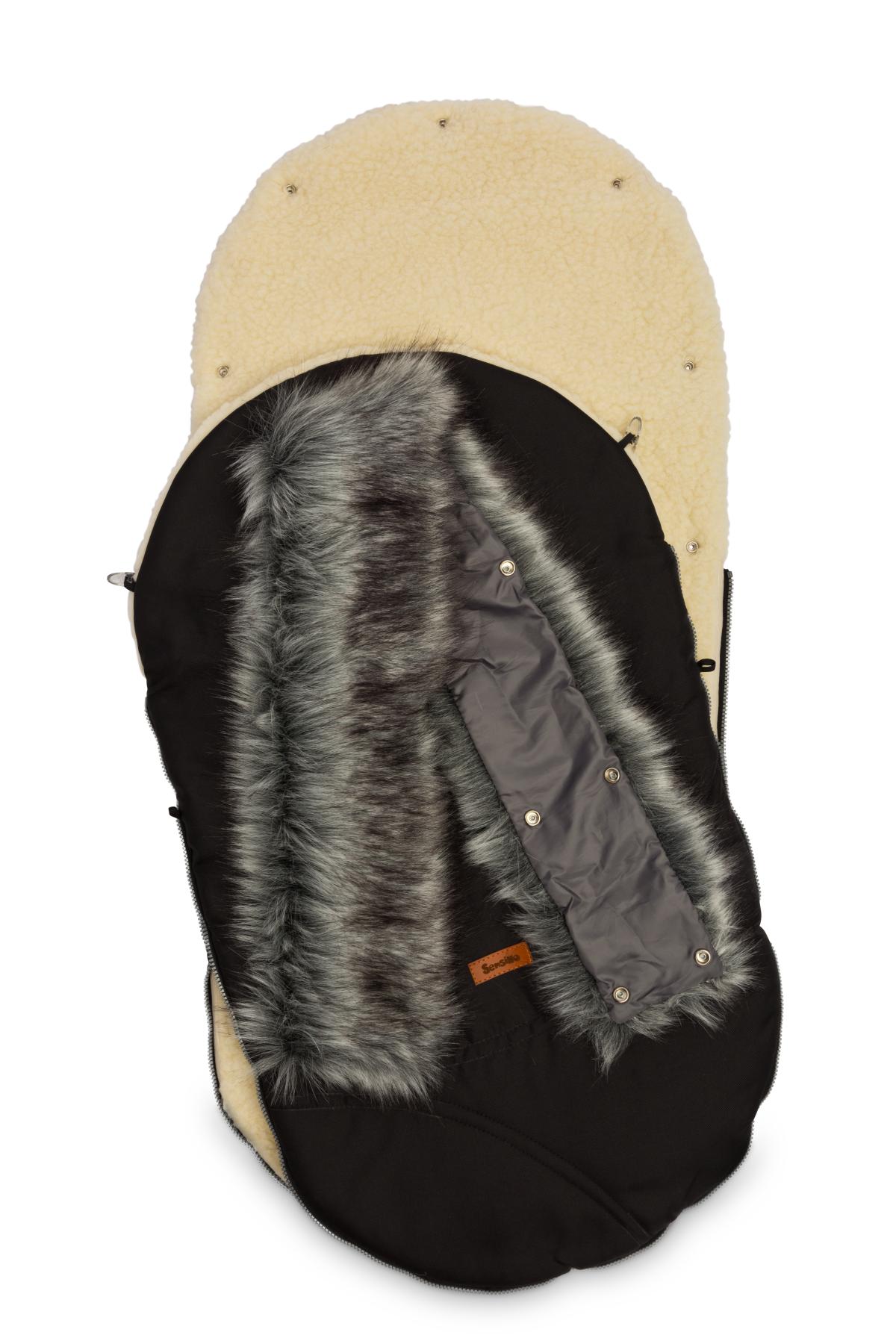 Sensillo Zimný fusak ESKIMO s ovčím rúnom, čierny