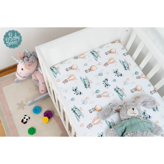 Babyboom Prestieradlo do postieľky Lietadlá 120x60cm