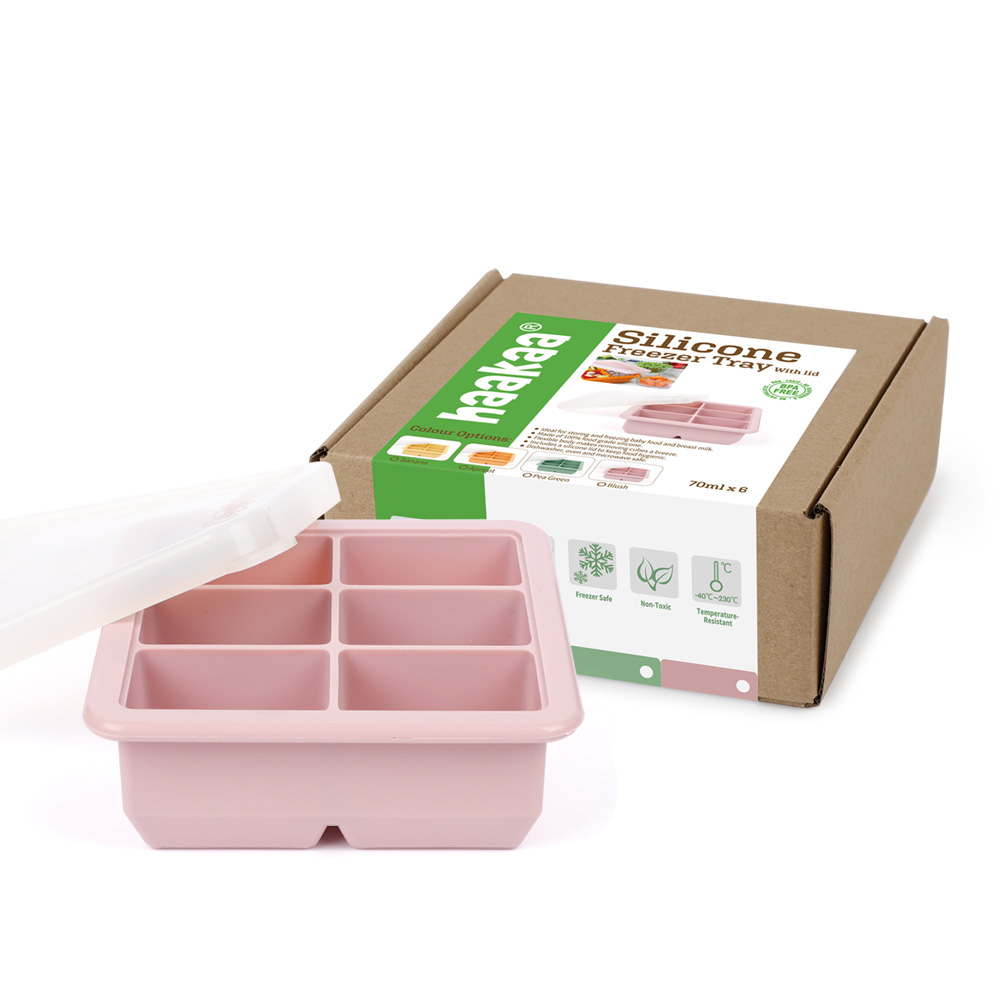 Haakaa Silikónová forma na mrazenie jedla a materského mlieka 6x70ml - staroružová