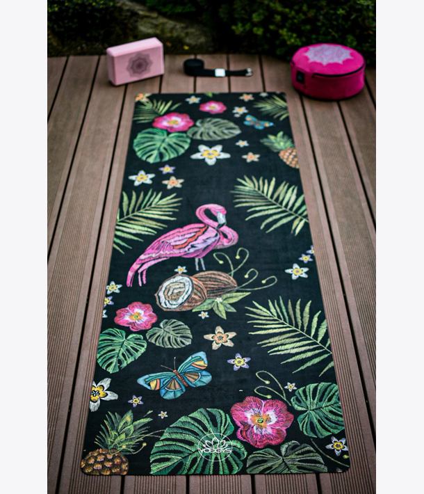 YOGGYS Dizajnová podložka na jogu FLAMINGO 183x61x0,35cm