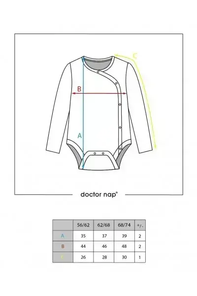 DOCTOR NAP Body s dlhým rukávom BAVLNA veľ.62/68, zelené