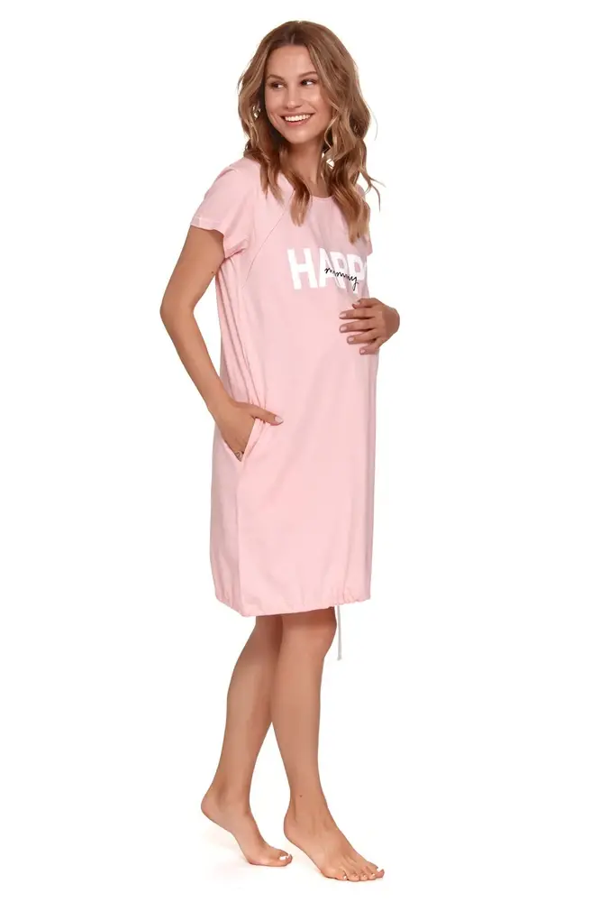 DOCTOR NAP Materská a dojčiaca nočná košeľa Best Mom pre tehotné ženy a dojčiace mamičky, ružová