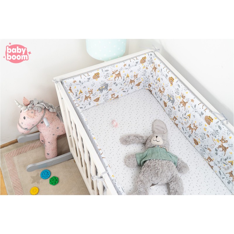 Babyboom Prémiový obojstranný mantinel okolo celej postieľky Srnky v lese