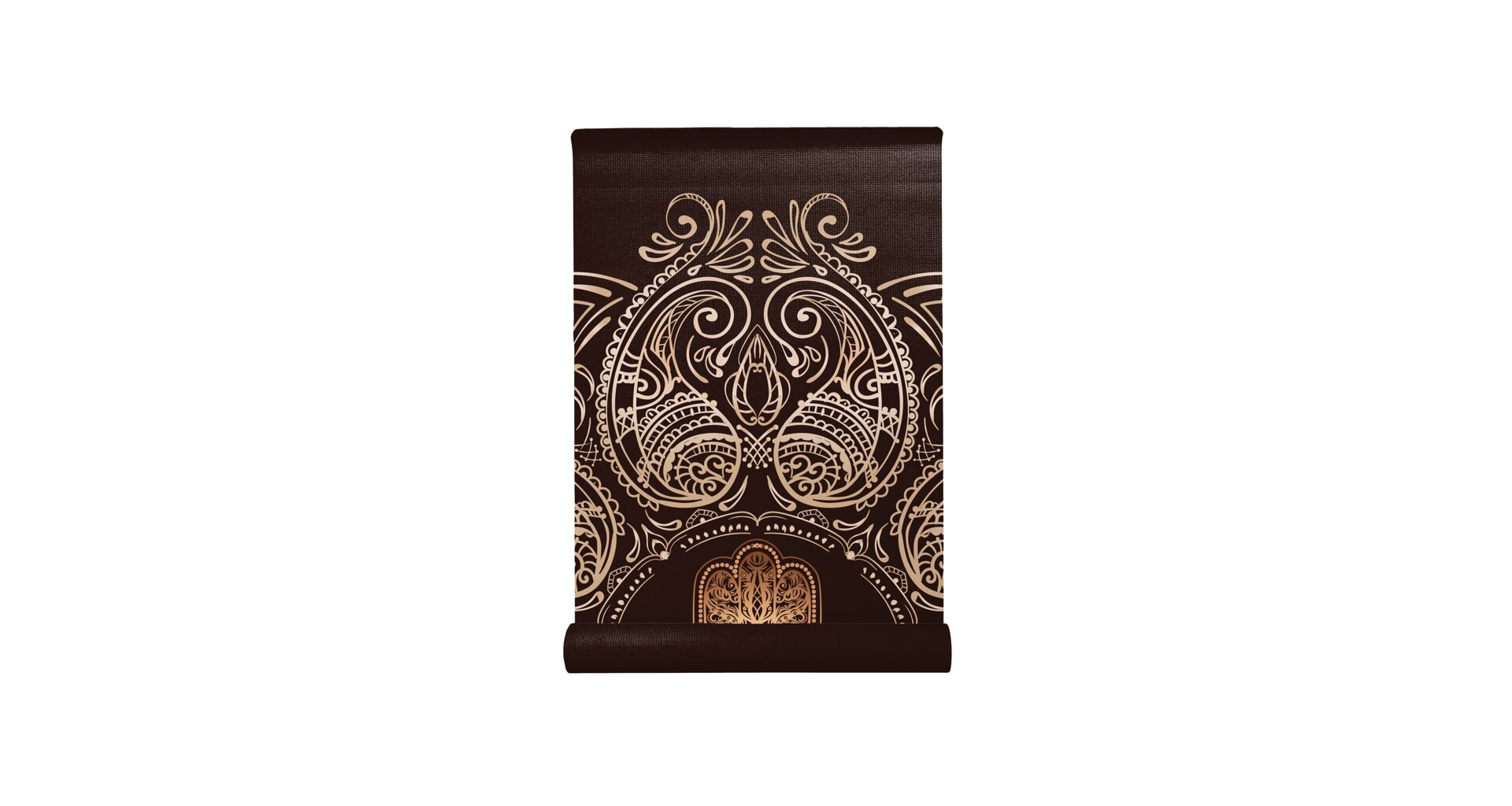 YOGGYS Dizajnová podložka na jogu HAMSA 183x61x0,35cm čierna