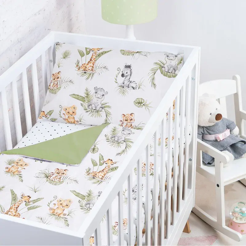 BabyBoom Obojstranné obliečky na vankúš a paplón Džungľa 120x90cm a 60x40cm