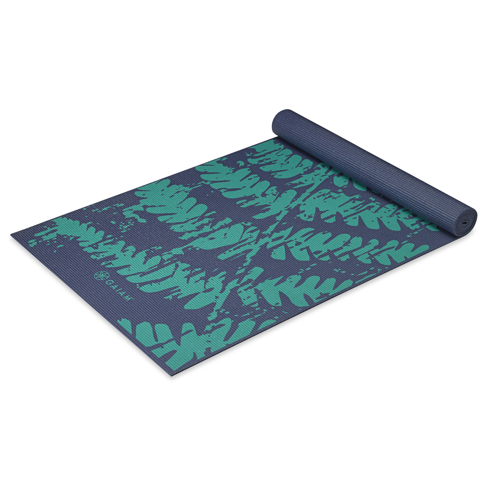 Gaiam Podložka na jogu MIDNIGHT FERN 173x61x0,4cm, tmavomodrá