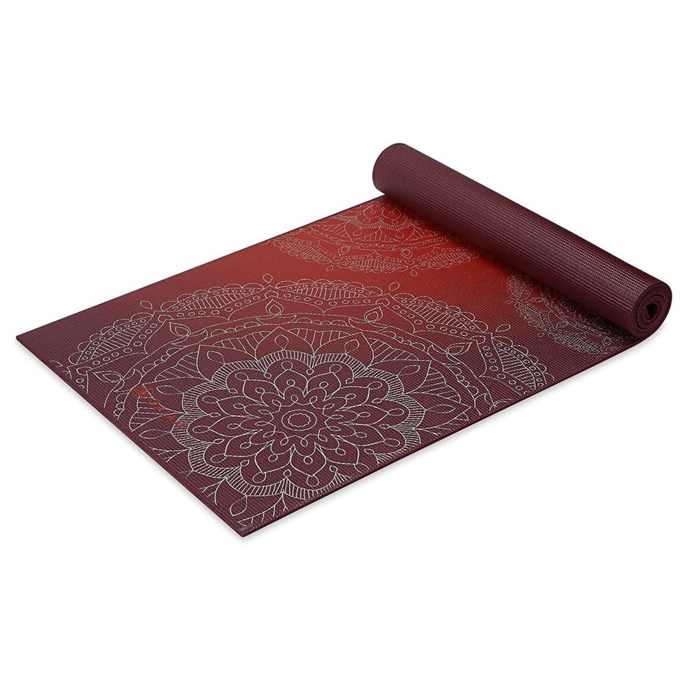 Gaiam Podložka na jogu Metallic Sunset 173x61x0,6cm, červená