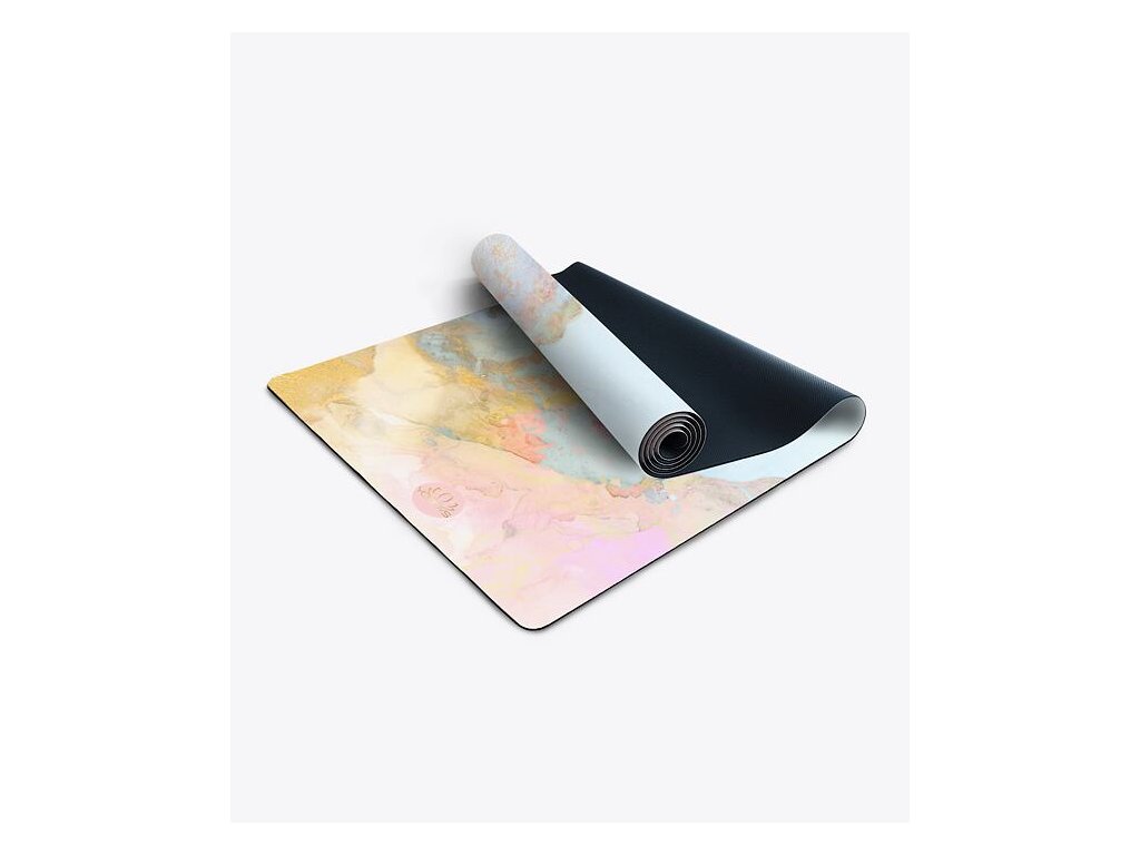 YOGGYS Sada Profesionálna protišmyková podložka na jogu ČISTÁ RADOSŤ 183x68x0,5cm, svetlomodrá