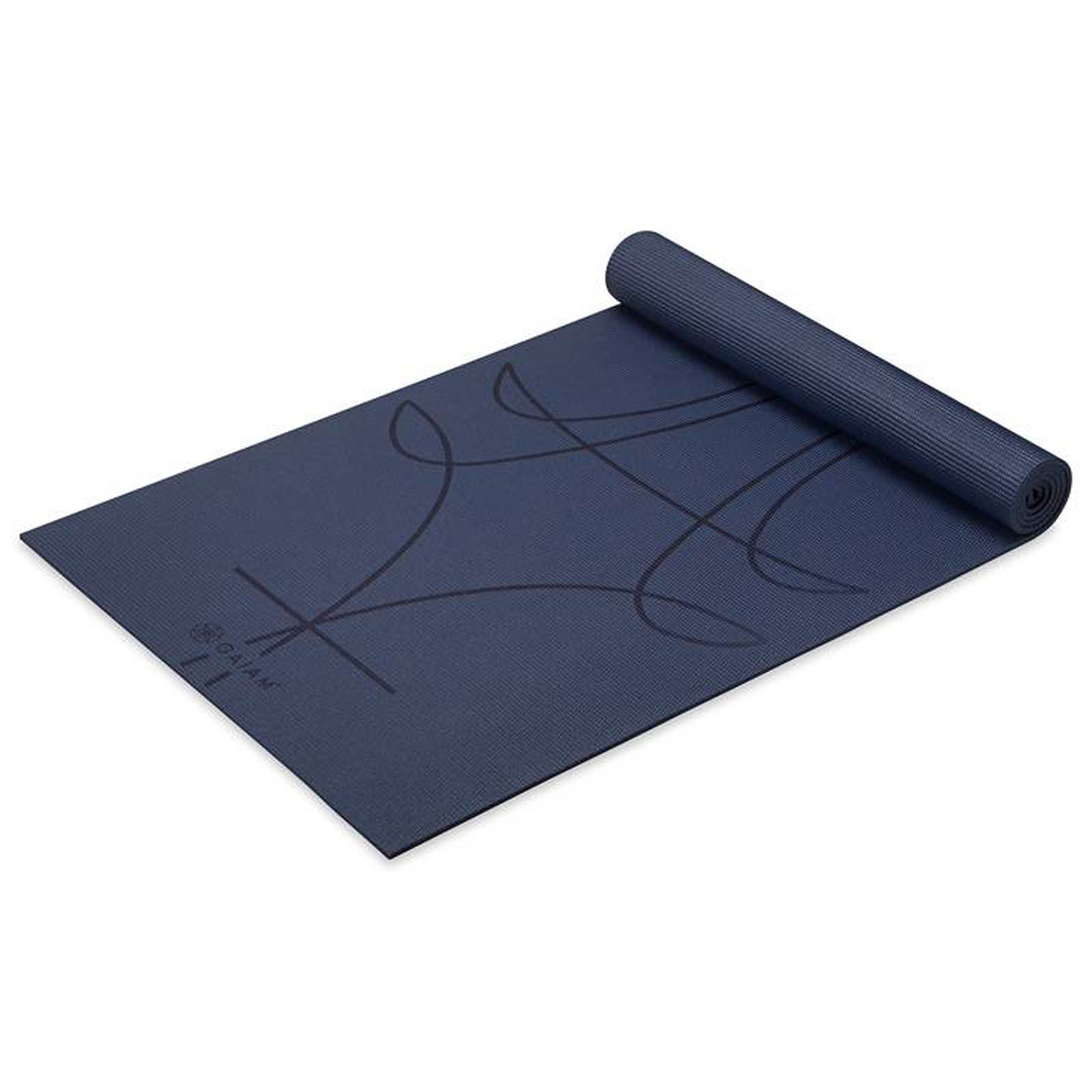 Gaiam podložka na cvičenie ALIGNMENT 173x61x0,6cm, tmavomodrá