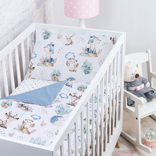 BabyBoom Obojstranné obliečky na vankúš a paplón Zvieratká 120x90cm a 60x40cm