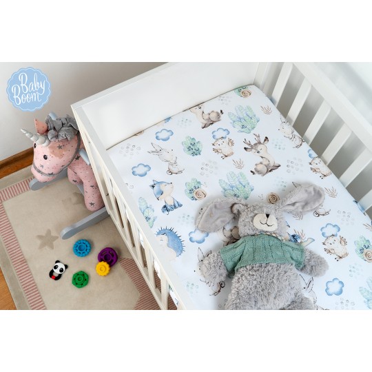 Babyboom Prestieradlo do postieľky Zvieratká 120x60cm