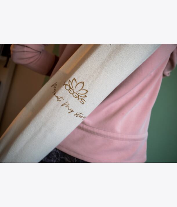 YOGGYS Luxusná prenosná taška na podložky na cvičenie, smotanová