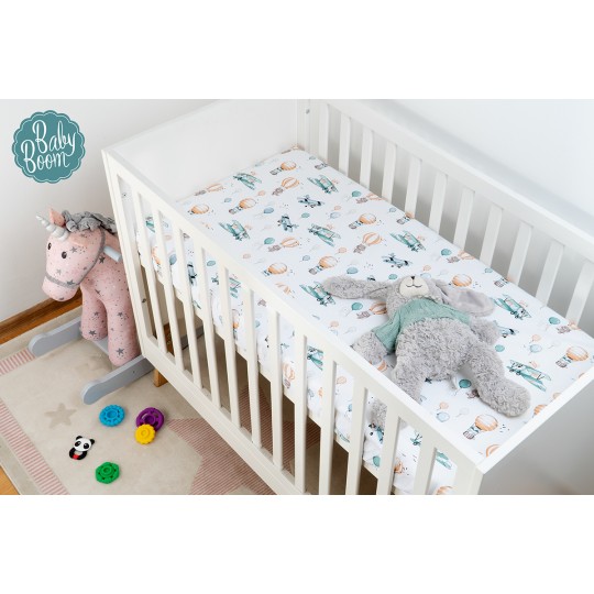 Babyboom Prestieradlo do postieľky Lietadlá 120x60cm