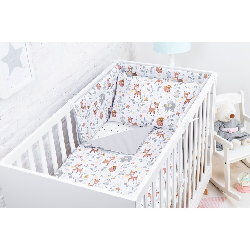 BabyBoom Obojstranné obliečky na vankúš a paplón Srnky v lese 120x90cm a 60x40cm