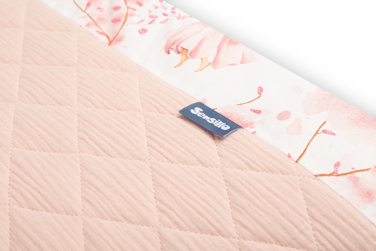 SENSILLO Mantinel do postieľky Mušelín Fairy pink 180x30cm, ružová