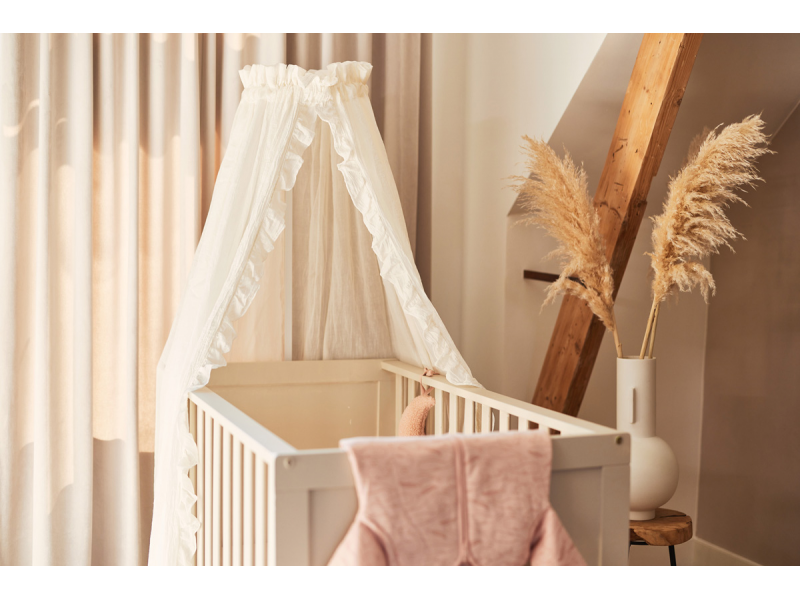 JOLLEIN Baldachýn nad postieľku Vintage 155cm PALE PINK