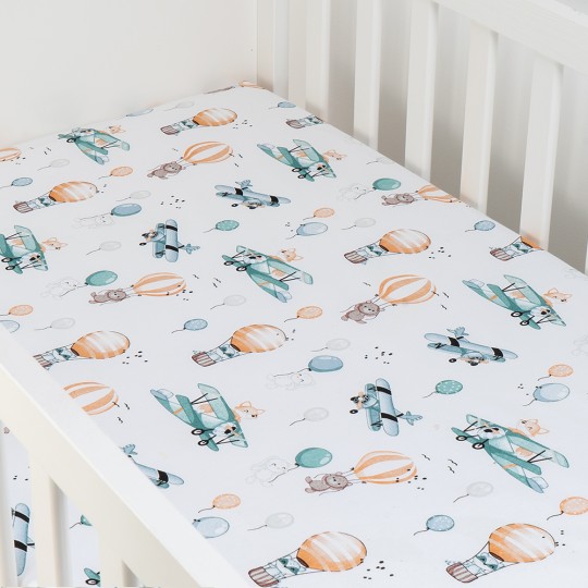 Babyboom Prestieradlo do postieľky Lietadlá 120x60cm