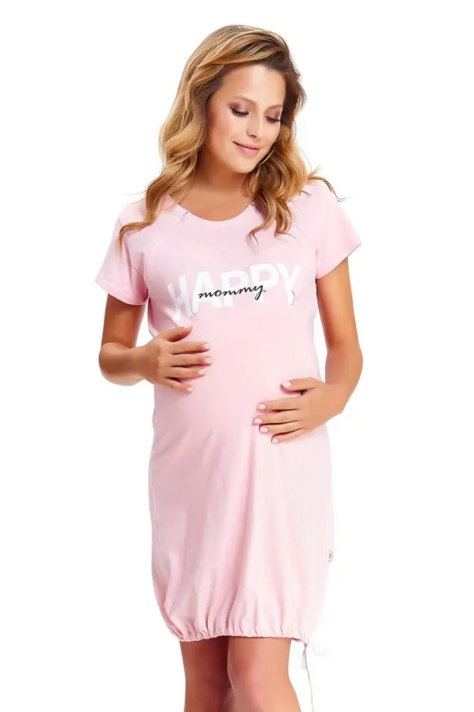 DOCTOR NAP Materská a dojčiaca nočná košeľa Best Mom pre tehotné ženy a dojčiace mamičky, ružová
