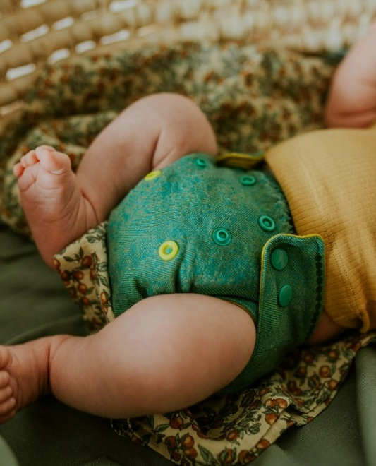 PUPPI Vrchné nohavičky z Merino vlny "Green Herringbone" Novorodenec cvoky