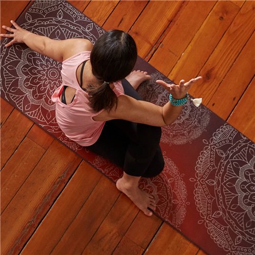 Gaiam Podložka na jogu Metallic Sunset 173x61x0,6cm, červená