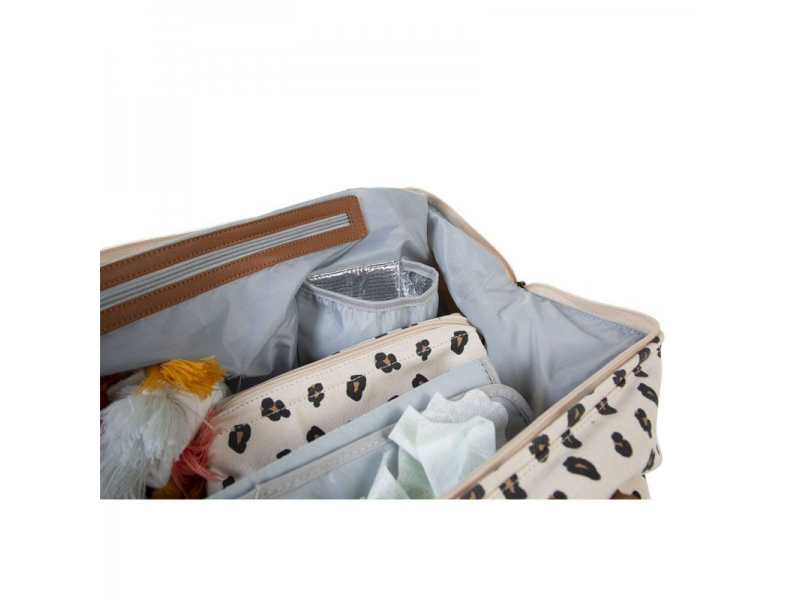 CHILDHOME Prebaľovacia taška MOMMY BAG BIG CANVAS LEOPARD