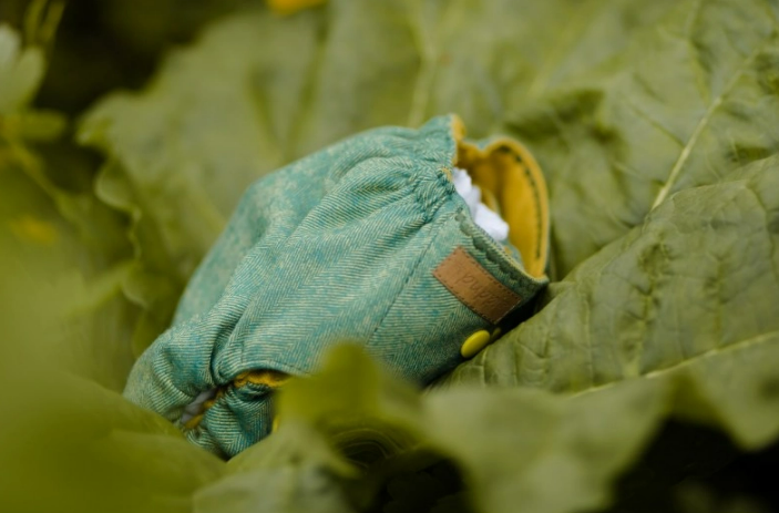 PUPPI Vrchné nohavičky z Merino vlny "Green Herringbone" Novorodenec cvoky