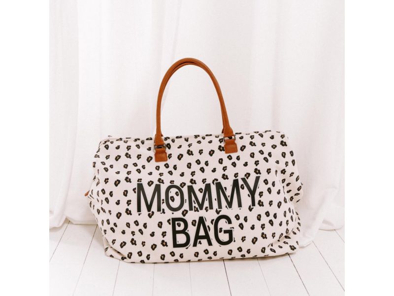 CHILDHOME Prebaľovacia taška MOMMY BAG BIG CANVAS LEOPARD