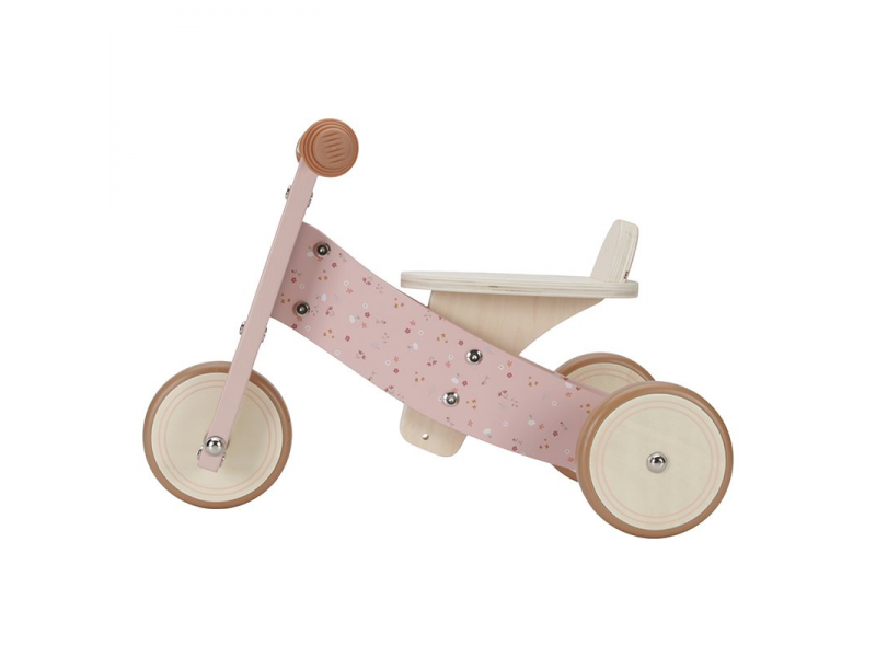 LITTLE DUTCH Odrážadlo trojkolka drevená Pink