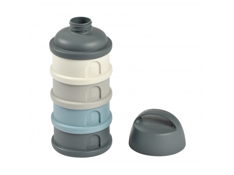 BEABA Súprava téglikov na sušené mlieko / desiatu Mineral Grey / Blue