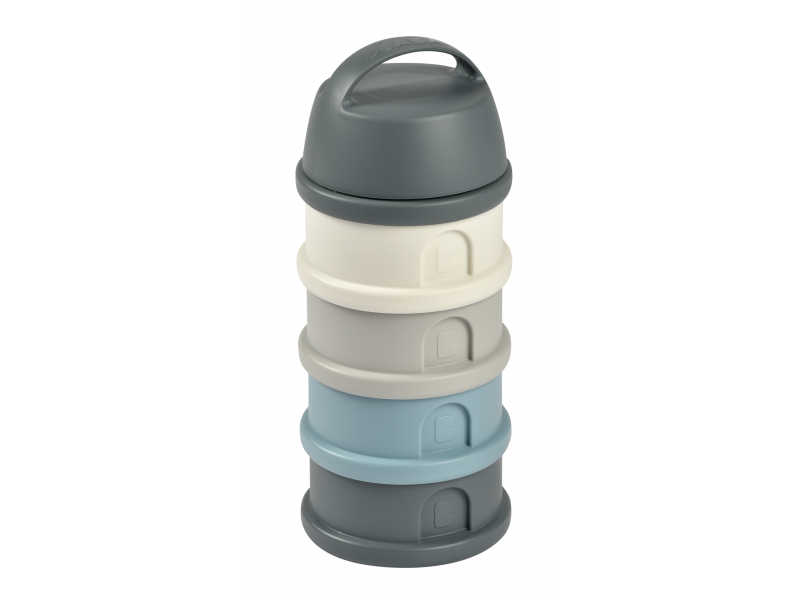 BEABA Súprava téglikov na sušené mlieko / desiatu Mineral Grey / Blue